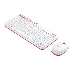 LOGITECH MK240 Beyaz/Kırmız Kablosuz Klavye Mouse Set 