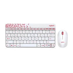 LOGITECH MK240 Beyaz/Kırmız Kablosuz Klavye Mouse Set 