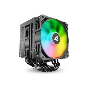 SHARKOON A60 RGB BLACK 120mm ARGB Fanlı LGA1700/1851/AM5 6xBakır Borulu Siyah Çift Kule Hava Soğutma SHARKOON A60 RGB BLACK 120mm ARGB Fanlı LGA1700/1851/AM5 6xBakır Borulu Siyah Çift Kule Hava Soğutma