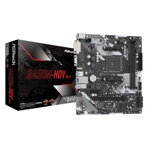 Asrock B450M-HDV R4.0 Soket AM4 AMD B450 3200 MHz (O.C) m.2 mATX Anakart