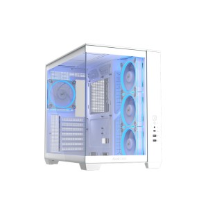 ASUS A32 PLUS TG ARGB BEYAZ 4xARGB Fanlı 1xType C Panoromik Mid Tower Beyaz Gaming Kasa