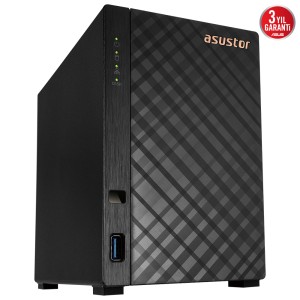 ASUS AS1102TL Realtek RTD1619B 2 Yuvalı (2X22TB Desteği) 1GB DDR4 1GbE x1 USB 3.2 x1 USB 2.0 x1 Nas Depolama Ünitesi