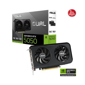 ASUS Dual GeForce RTX 5050 8GB GDDR6 OC Edition 8GB 128Bit DLSS 4 NVIDIA Ekran Kartı