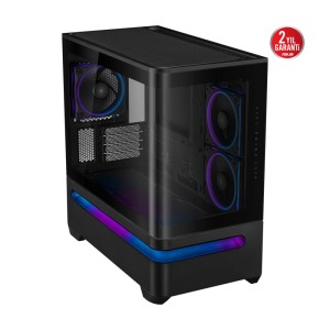ASUS Prime AP202 1xType C Temperli Camlı Siyah mATX Gaming Kasa