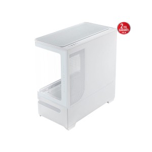 ASUS PRIME AP202 TG BEYAZ 1xType C Temperli Camlı Beyez mATX Gaming Kasa