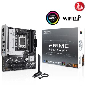 ASUS PRIME B840M-A WIFI Soket AM5 AMD B840 DDR5 7600MHz (OC) WiFi 6 mATX Anakart