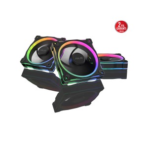 ASUS PRIME MR120 FAN ARGB REVERSE SİYAH 3IN1 3x120mm AURA Sync Siyah 3'lü Fan Kit