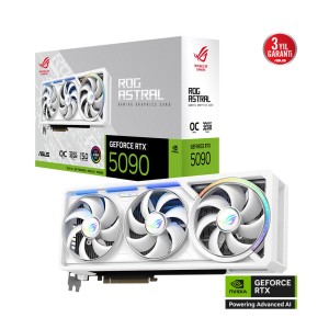 ASUS ROG ASTRAL GeForce RTX 5090 32GB GDDR7 WHITE OC Edition 512Bit DLSS 4 NVIDIA Beyaz Ekran Kartı-ROG-ASTRAL-RTX5090-O32G-WHITE
