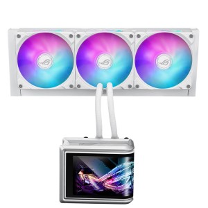 ASUS ROG RYUO IV 360 ARGB - BEYAZ HAREKETLİ 6.67 INÇ KAVİSLİ AMOLED EKRANLI 360mm Sıvı İşlemci Soğutucu