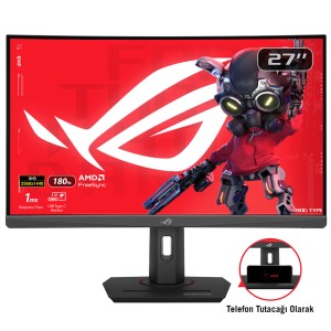 ASUS Rog Strıx XG27WCS 27" 1Ms 180Hz WQHD HDR400 2K FreeSync Ve G-Sync Uyumlu Kavisli Gaming Monitör