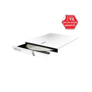 ASUS SDRW-08D2S-U LITE 8X  M-DİSC DESTEKLİ Windows ve Mac OS 8X Beyaz Harici DVD Yazıcı