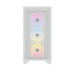 CORSAIR CC-9011256-WW iCUE 3000D 3xAR120 RGB AIRFLOW  Temperli Cam Mid-Tower Beyaz Gaming Kasa
