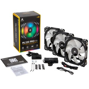 CORSAIR ML120 PRO ARGB 3 x 120mm Manyetik Levitasyon Fan - NODE CORE Kontrolcü