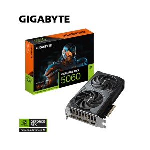 GIGABYTE GeForce RTX 5060 WINDFORCE OC 8G GDDR7 8GB 128Bit DLSS 4 GV-N5060WF2OC-8GD NVIDIA Ekran Kartı