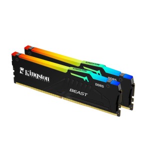 Kingston Beast RGB 64GB (2x32GB) 6400MHZ DDR5 CL32 Siyah Ram-KF564C32BBEAK2-64TR