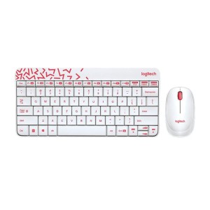 LOGITECH MK240 Beyaz/Kırmız Kablosuz Klavye Mouse Set 