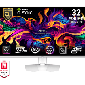 MSI 31.5" MPG 321URXW QD-OLED 16:9 FLAT QD-OLED 240HZ 0.03Ms UHD  G-Sync Compatible Beyaz Gaming Monitör
