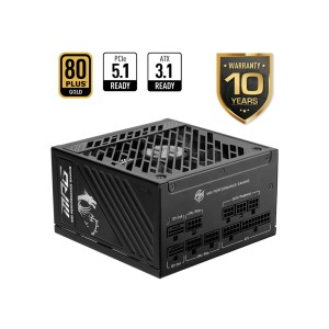 MSI MPG A1250GS PCIE5 1250W 80 PLUS Gold ATX 3.1 PCIE 5.1 Full Modüler Güç Kaynağı