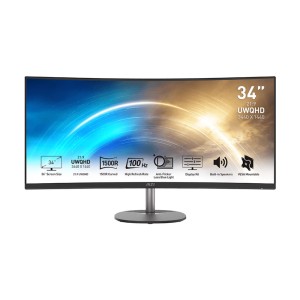 MSI PRO MP341CQ 34" 3440 x 1440 (QHD) IPS 100Hz  4Ms 21:9 Professional Kavisli Monitör