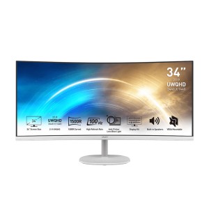 MSI PRO MP341CQW 34" 3440 x 1440 (QHD) VA 4Ms 100Hz 21:9 Professional Beyaz Kavisli Monitör