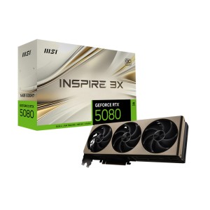 MSI VGA GEFORCE RTX 5080 16G INSPIRE 3X OC RTX5080 16GB GDRR7 256Bit DLSS 4 NVIDIA Ekran Kartı