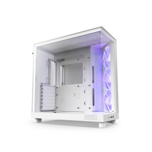NZXT H6 Flow RGB 3xF120 RGB Fanlı Temperli Camlı Beyaz ATX Mid Tower Gaming Kasa