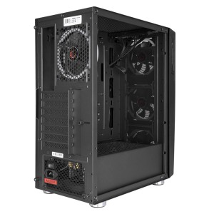 Rampage HACKER Temperli Cam 600W 80 Plus Bronze Siyah 4 x RGB Fan Gaming Kasa