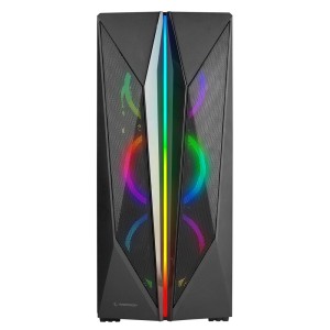 Rampage SHAKE Temperli Cam 600W 80 Plus Bronze Siyah 4x120 mm RGB Fanlı RGB Şeritli Gaming Kasa