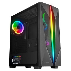 Rampage SHAKE Temperli Cam 600W 80 Plus Bronze Siyah 4x120 mm RGB Fanlı RGB Şeritli Gaming Kasa