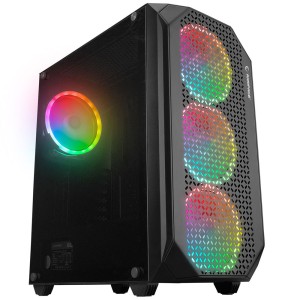 Rampage ZUKO Metal Panel 600W 80 Plus Bronze 4 x ARGB Fanlı Temperli Cam Mid-Tower Gaming Kasa