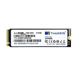 TwinMOS NVMeFGBM2280 512GB PCIe 3DNAND NVMe M.2 SSD Okuma Hızı 2455MB / Yazma Hızı 1832MB