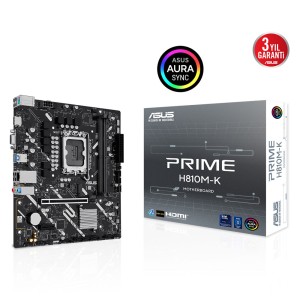 ASUS PRIME H810M-K Intel Core Ultra LGA 1851 Soket 6400MT/s mATX Intel Anakart