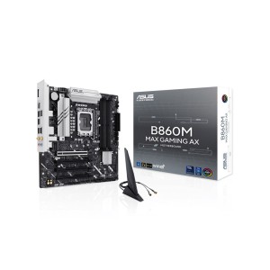 ASUS B860M MAX GAMING AX Intel Core Ultra (Seri 2) LGA1851 Soket 8666+MT/s (OC)  Wi-Fi 6 mATX Anakart