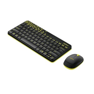 LOGITECH MK240 Siyah/Sarı Kablosuz Klavye Mouse Set 
