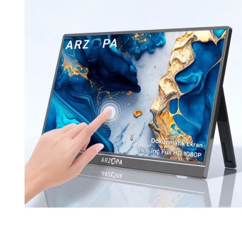 ARZOPA  15.6'' LED A1T Full HD 60HZ KickStand Dokunmatik Ekran Taşınabilir Monitör