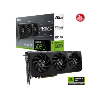 ASUS PRIME GeForce RTX 5060 8GB GDDR7 OC Edition 128Bit DLSS 4 NVIDIA Ekran Kartı