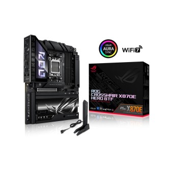 ASUS ROG CROSSHAIR X870E HERO BTF AMD X870E Soket AM5 DDR5 8400Mhz  WiFi 7 + BT AURA RGB ATX BTF Anakart