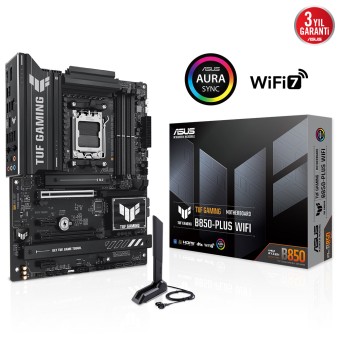 ASUS TUF GAMING B850-PLUS WIFI Soket AM5 AMD B850 DDR5 8000MHz (OC) WiFi 7 ATX Anakart