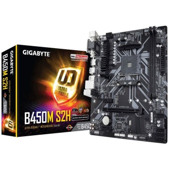 GIGABYTE B450M S2H AMD B450 Soket AM4 DDR4 3466MHz OC M.2 USB 3.1 mATX Anakart