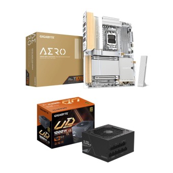 GIGABYTE X870E AERO X3D WOOD+GP UD1000GM PG5 V2 1000W 80Plus Gold PSU Anakart Bundle