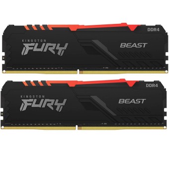 Kingston Fury Beast RGB 32GB (2x16GB) 3600MHZ DDR4 CL18 PC RAM-(KF436C18BBAK2/32)