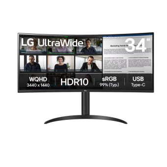 LG 34WR55QK-B 34” 100Hz 5ms GtG WQHD(3440x1440) USB Type-C Siyah Kavisli Pivot Monitör