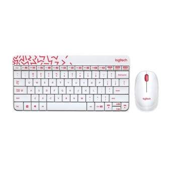 LOGITECH MK240 Beyaz/Kırmız Kablosuz Klavye Mouse Set 