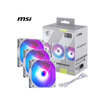 MSI MAG F120 ARGB-3RB 120mm ARGB Reverse 3'lü Beyaz Fan Kiti