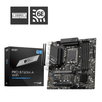 MSI PRO B760M-A WIFI Soket 1700 B760 DDR5 6800MHZ(OC) PCI-E Gen4 ATX Anakart