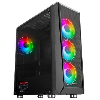 Rampage DEEPFORCE Temperli Cam 600W 80 Plus Bronze 4 x RGB Fanlı Gaming Kasa