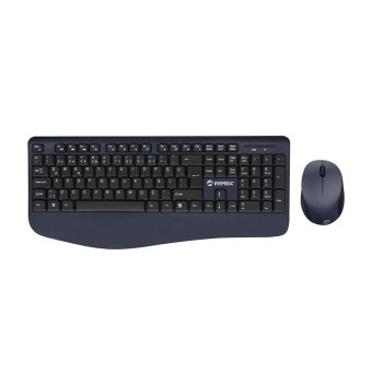 EVEREST KM-6596 Metalik Mavi/Siyah Usb Kablosuz Q Multimedia Klavye + Mouse Set