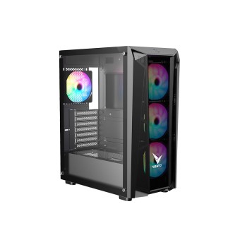 VENTO VG15FE RGB-Vento 650W 80Plus Bronze Mesh Temperli Camlı USB 3.0 ATX Rainbow Gaming Kasa