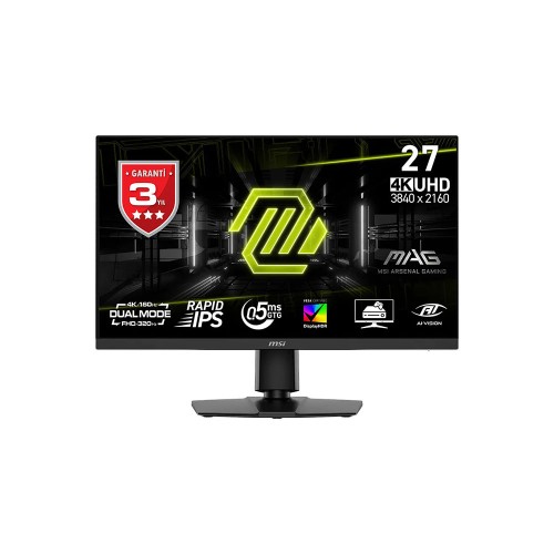 MSI MAG 272URDF E16 27" 160Hz/320Hz 0.5MS (GtG Min.) 3840x2160 (UHD) RAPID IPS FreeSync Premium Gaming Monitör