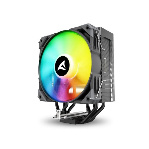SHARKOON A40 RGB BLACK 120mm ARGB Fanlı LGA1700/1851/AM5 4xBakır Borulu Siyah Hava Soğutma